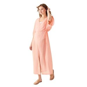 Mersea Breezy Kaftan Dress LG Coral Cover Up Resort Beach Maxi‎